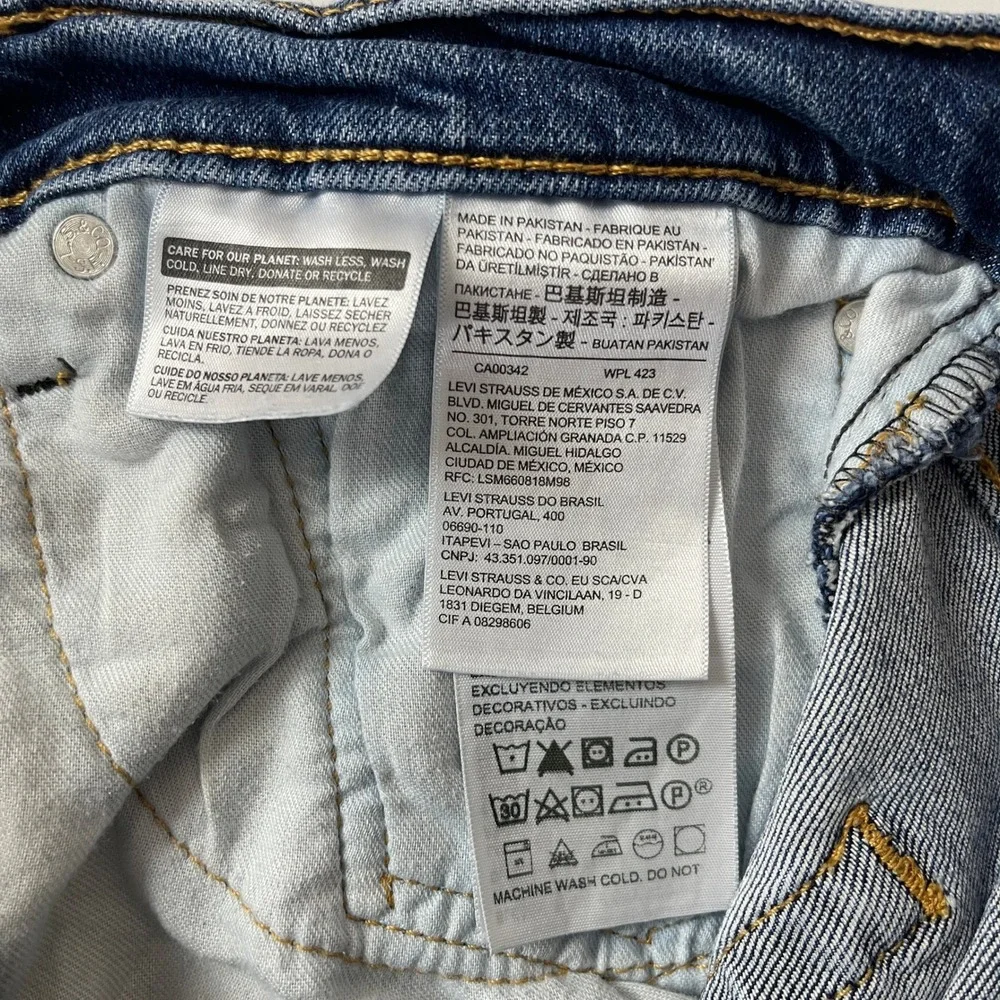 Levis 511 Jeans Mens 34x32 Blue Slim Fit Denim Distressed Grunge Skater Preppy